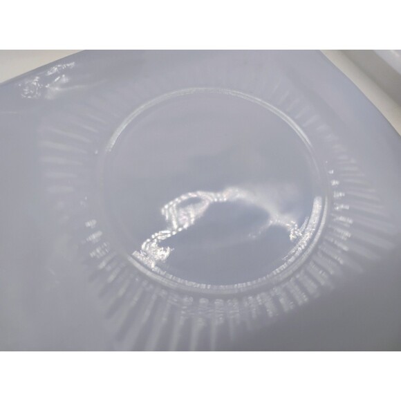 ANCHOR HOCKING BLUE DELPHITE SQUARE CHARM SAUCERS 5.5 " SET OF 5 VINTAGE - Picture 6 of 12